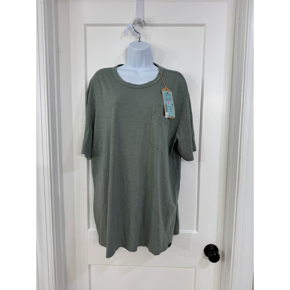 Faherty Sunwashed Pocket Tee Mens XL Sage Creek Green Organic Cotton MKS2519 NEW